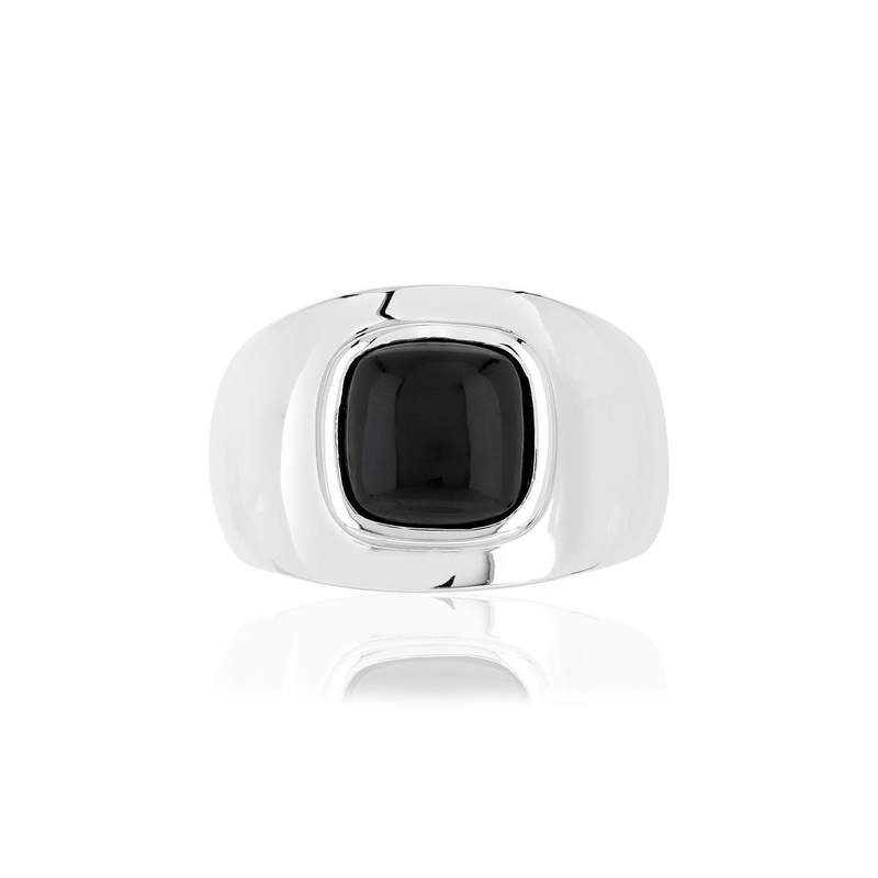 Bague argent 925 onyx - vue 3