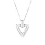 925 sterling silver necklace with zirconia stones, 45 cm, triangle design - view 1