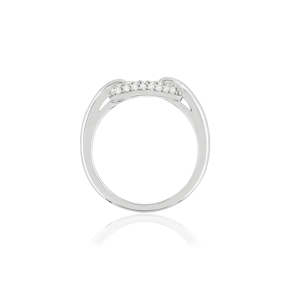 Bague argent 925 zirconias, motif triangle - vue 2