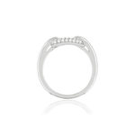 Bague argent 925 zirconias, motif triangle - vue 2