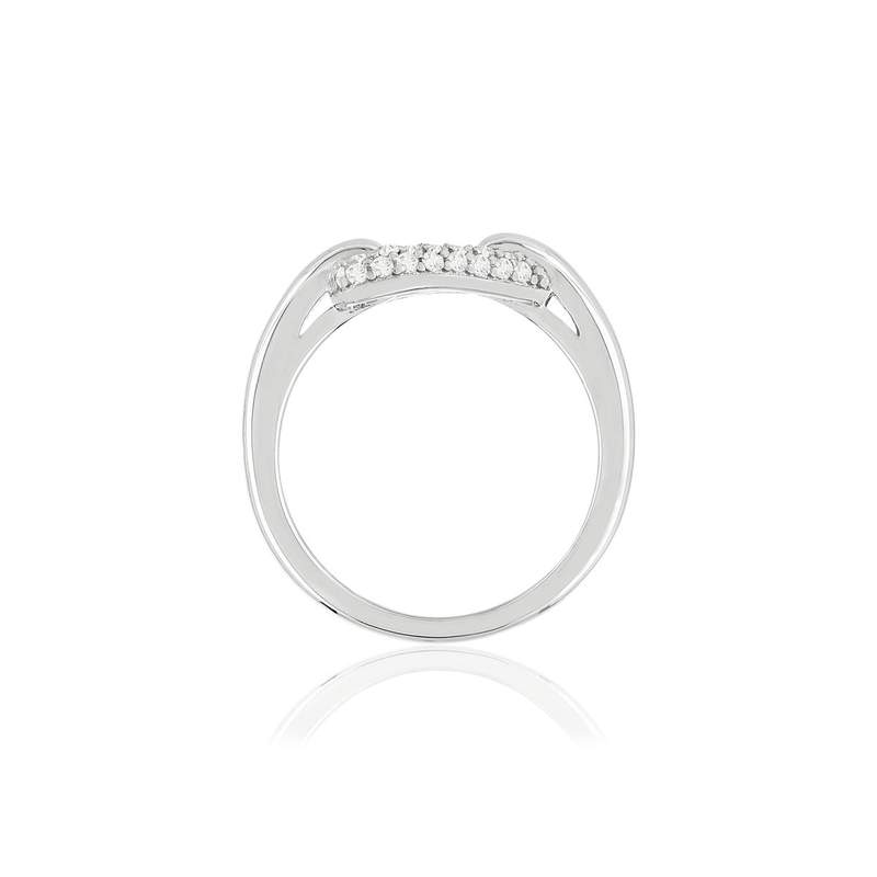 Bague argent 925 zirconias, motif triangle - vue 2