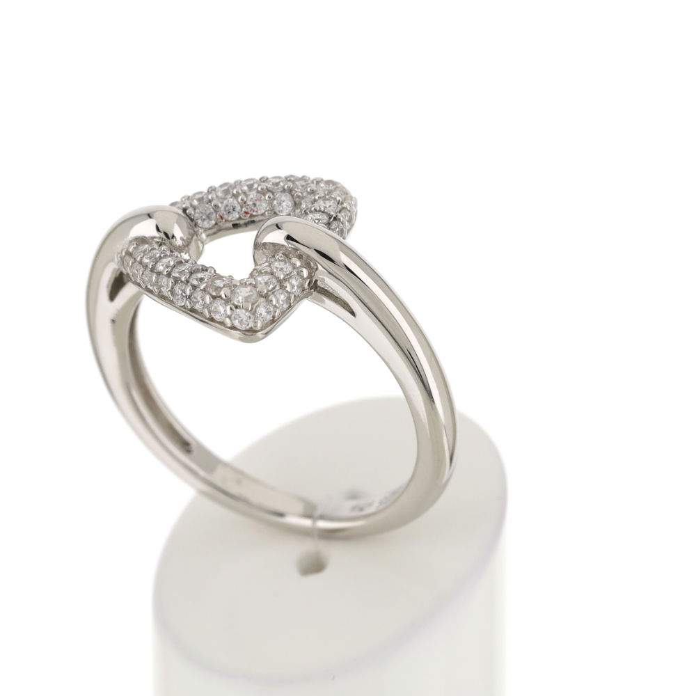 Bague argent 925 zirconias, motif triangle - vue 3
