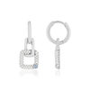 Boucles d'oreilles argent 925 zirconias pierres imitation topaze - vue V1