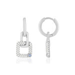 Boucles d'oreilles argent 925 zirconias pierres imitation topaze - vue 1
