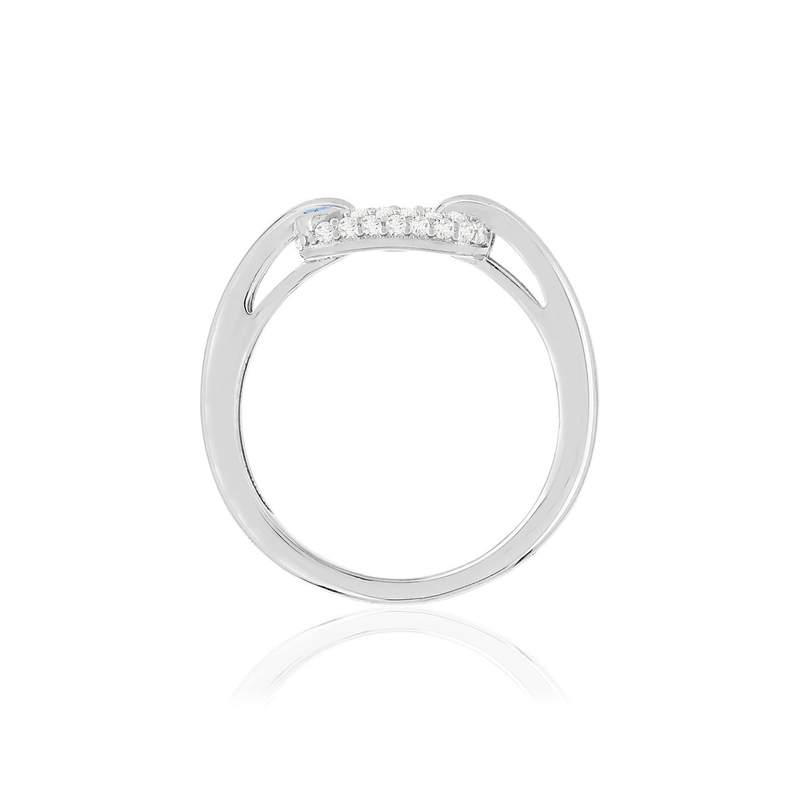Zilveren ring 925 zirkonia steen imitatie vierkant patroon - bekijk 2