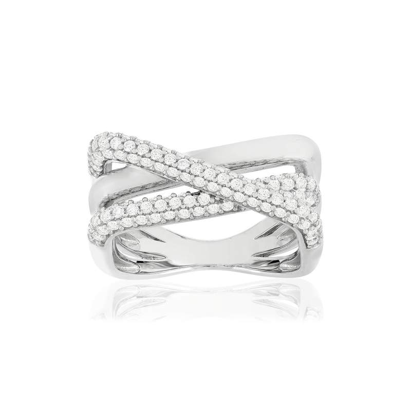 Bague argent 925 zirconias - vue 1