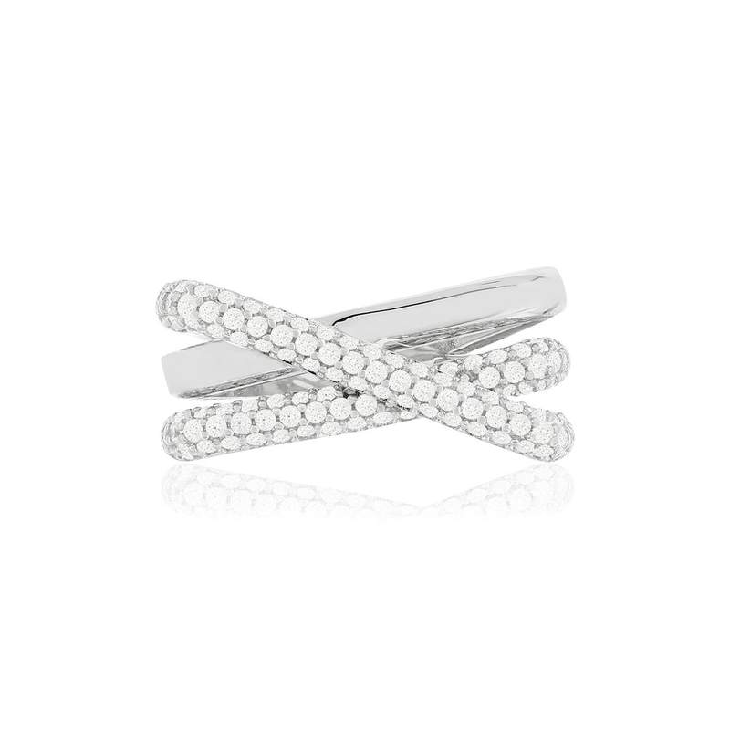 Bague argent 925 zirconias - vue 3