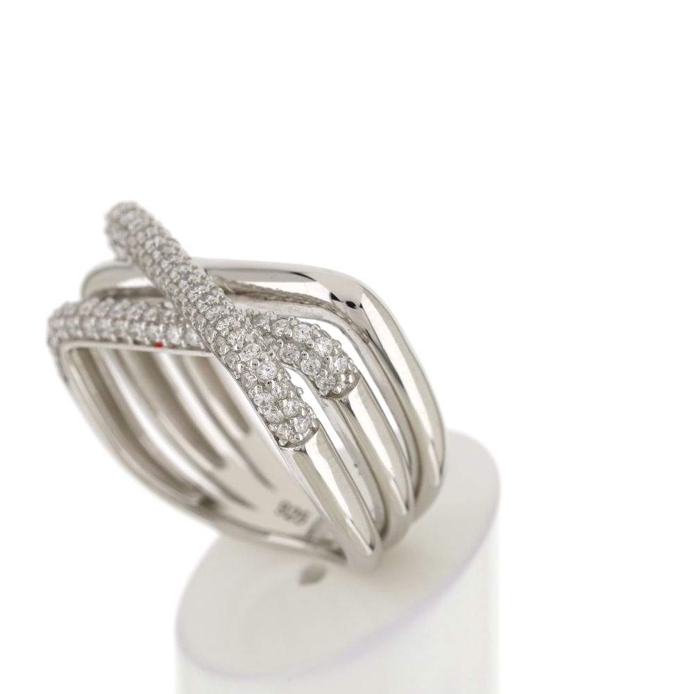 Bague argent 925 zirconias - vue 4