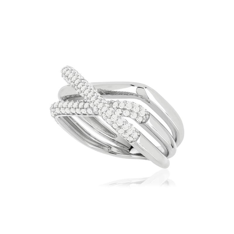 Bague argent 925 zirconias - vue D1