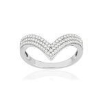 Bague argent 925 zirconias - vue 1