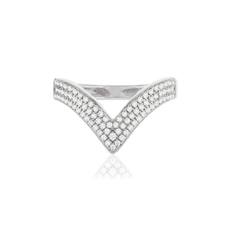 Bague argent 925 zirconias - vue 3