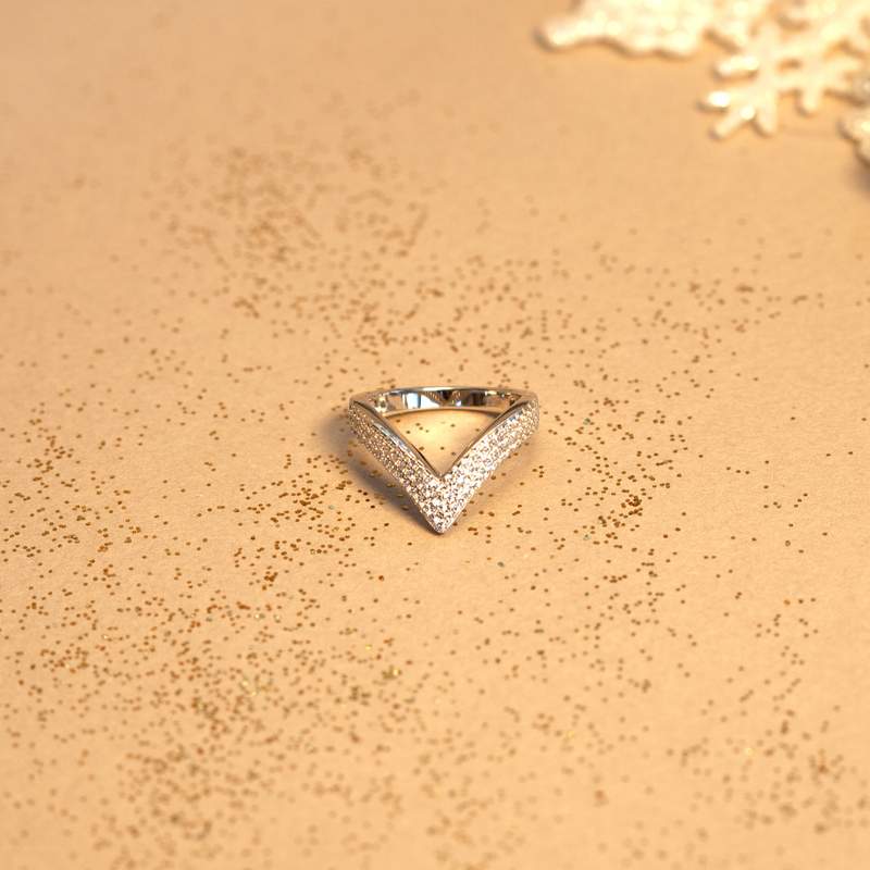 Bague argent 925 zirconias - vue D1