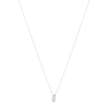 925 sterling silver necklace with zirconia stones, 42–45 cm, intertwined rings design