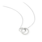 Collier argent 925 zirconias 42 à 45 cm, motif anneaux entrelacés - vue D1