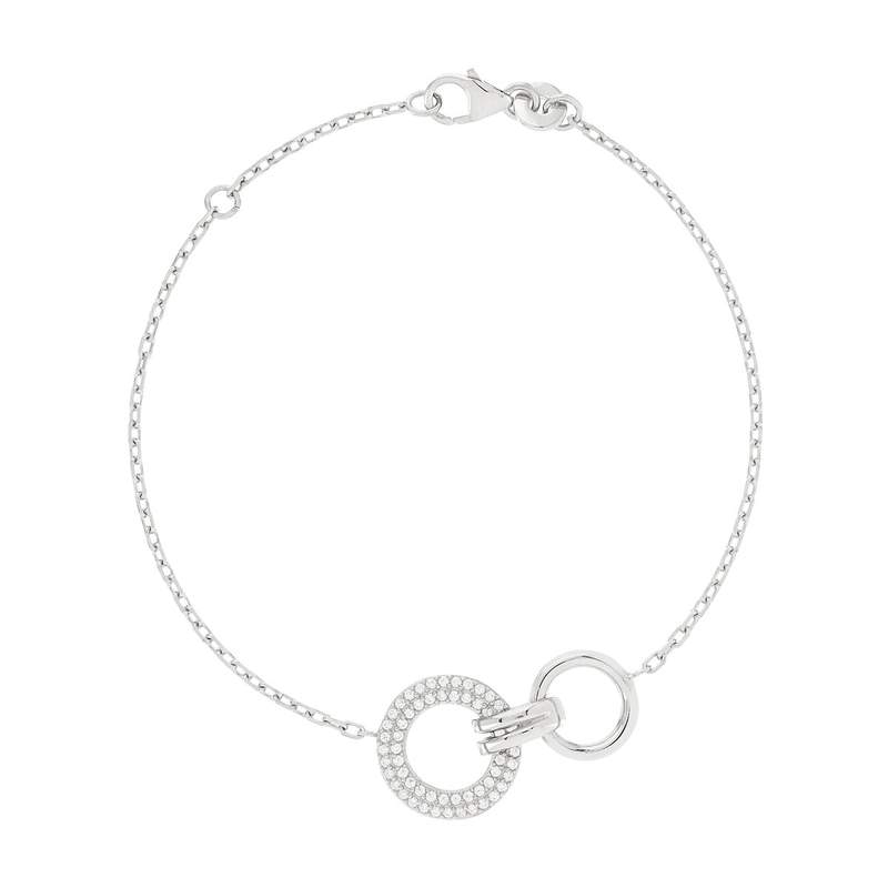 Bracelet argent 925 zirconias 18 cm - vue 1