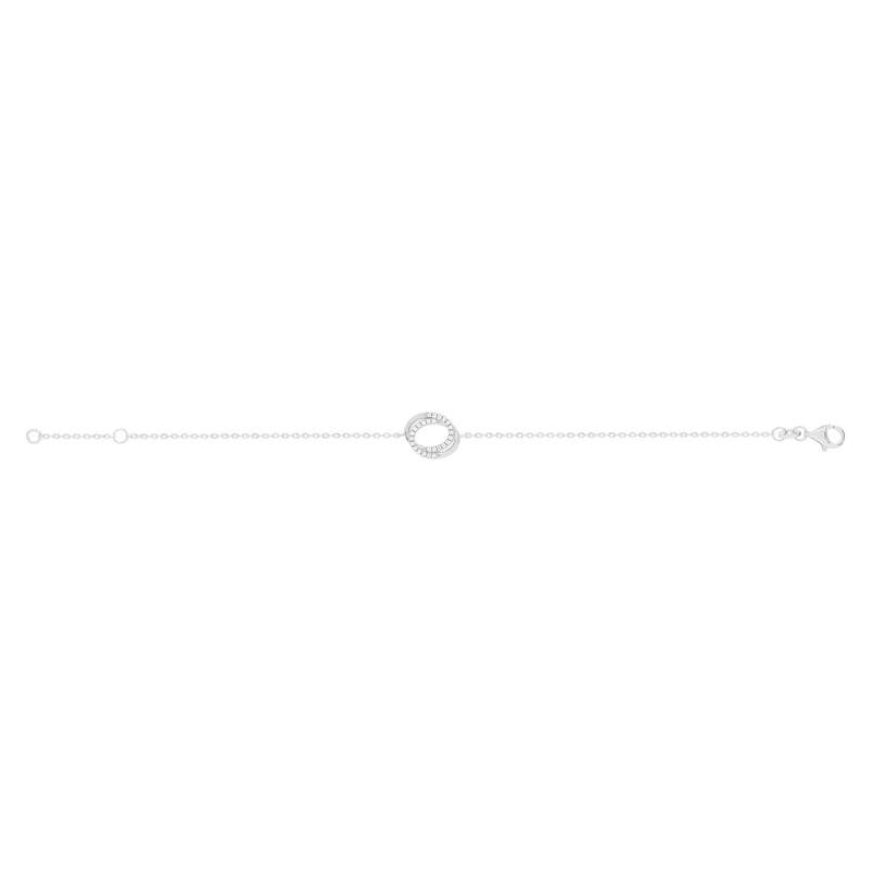 Bracelet argent 925 zirconias 18 cm motif anneaux - vue 2