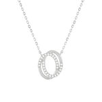Collier argent 925 zirconias 45 cm motif anneaux - vue 1