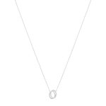 Collier argent 925 zirconias 45 cm motif anneaux - vue 2