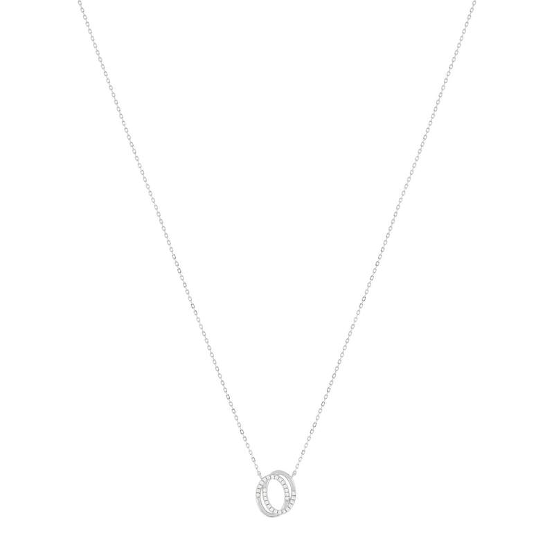 Collier argent 925 zirconias 45 cm motif anneaux - vue 2