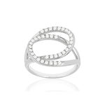 Bague argent zirconias - vue 1