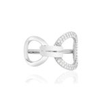 Bague argent zirconias, motif anneaux - vue 3