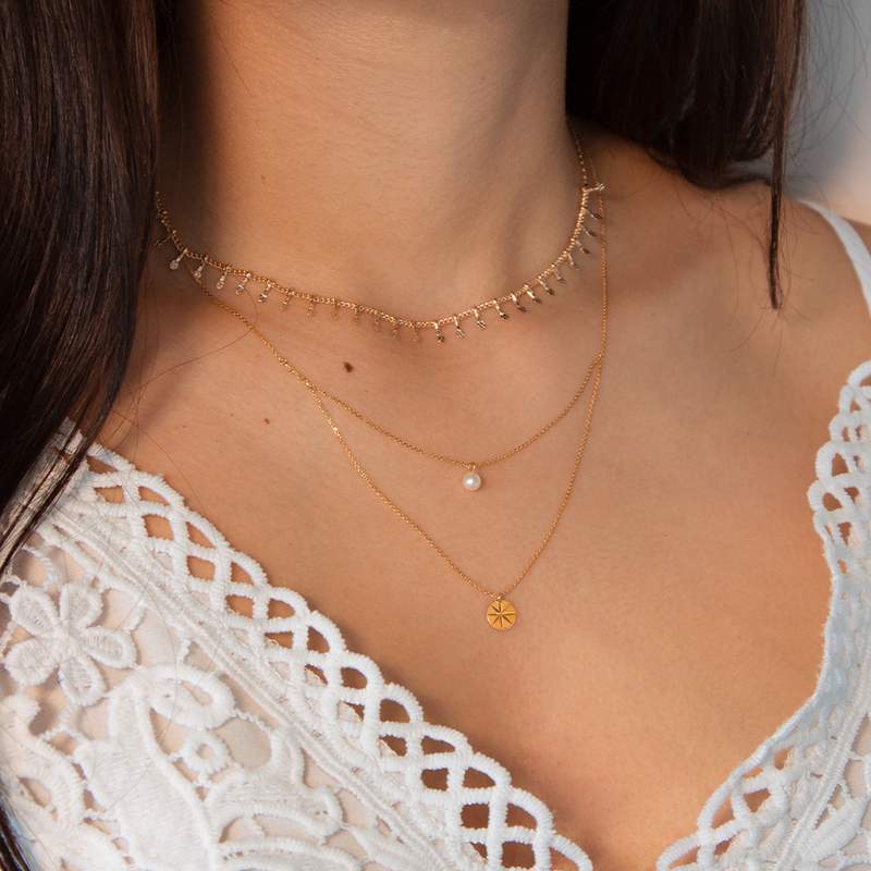 Collier plaqué or 38 à 42 cm - vue porté 1