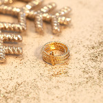 Bague semainier plaqué or - vue D1