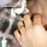 Bague semainier plaqué or - vue porté 1