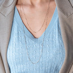Gold-plated long necklace 136 cm - view worn 1