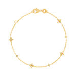 Bracelet plaqué or zirconias 18 cm motif étoile - vue 1