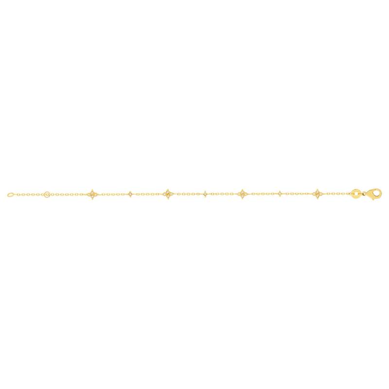 Bracelet plaqué or zirconias 18 cm motif étoile - vue 2