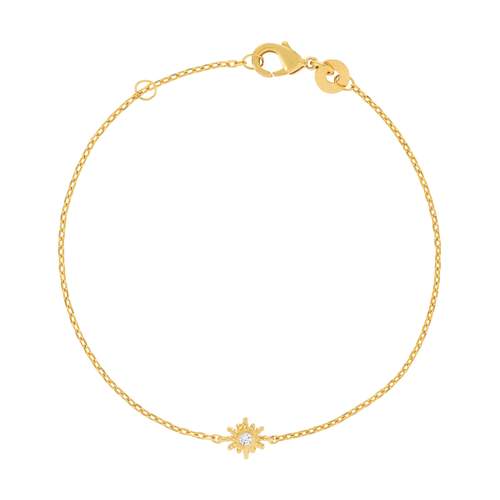 Bracelet plaqué or zirconia 18 cm motif soleil