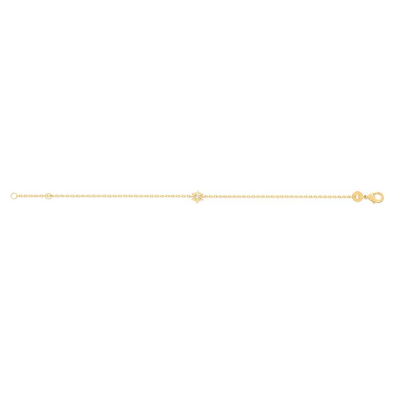 Bracelet plaqué or zirconia 18 cm motif soleil - vue 2