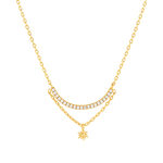 Collier plaqué or zirconias 45 cm motif soleil - vue 1