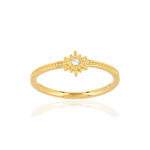 Vergulde ring met zirkonia en zonmotief - afbeelding 1