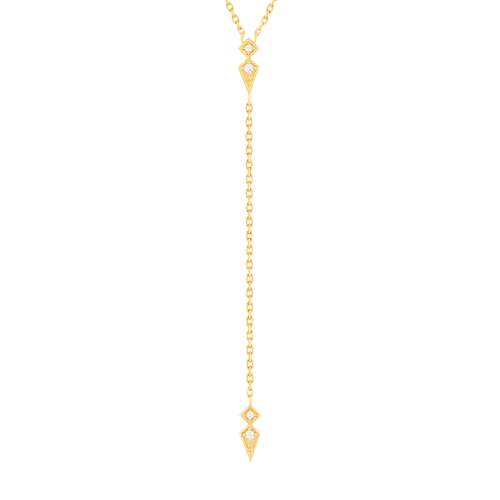 Collier plaqué or zirconias 45 cm