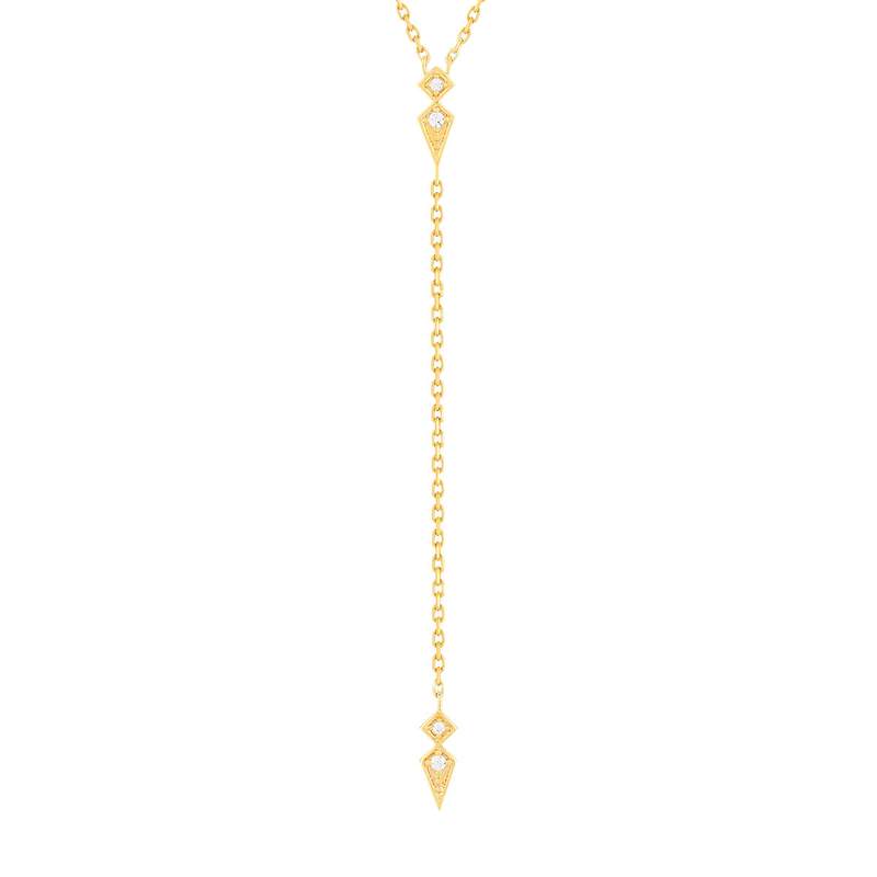 Collier plaqué or zirconias 45 cm - vue 1