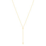 Vergulde zirkonia ketting 45 cm - zicht 2