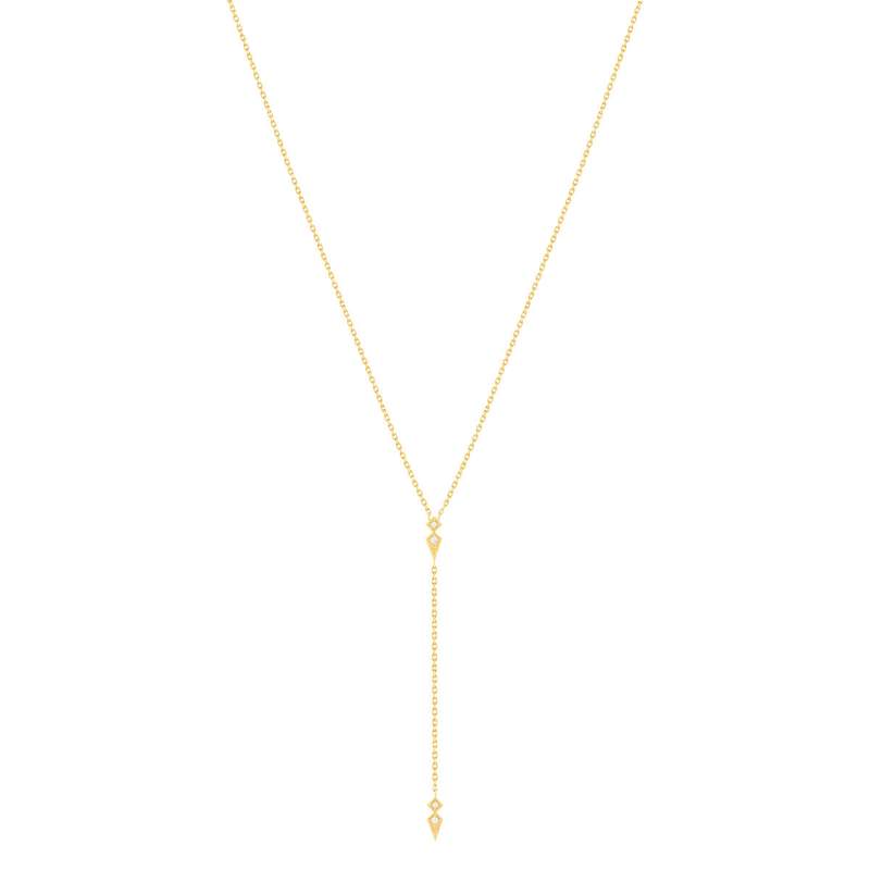 Collier plaqué or zirconias 45 cm - vue 2