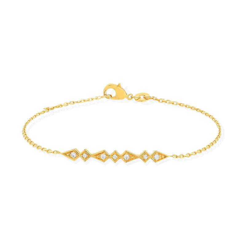 Bracelet plaqué or zirconias 18 cm - vue 1