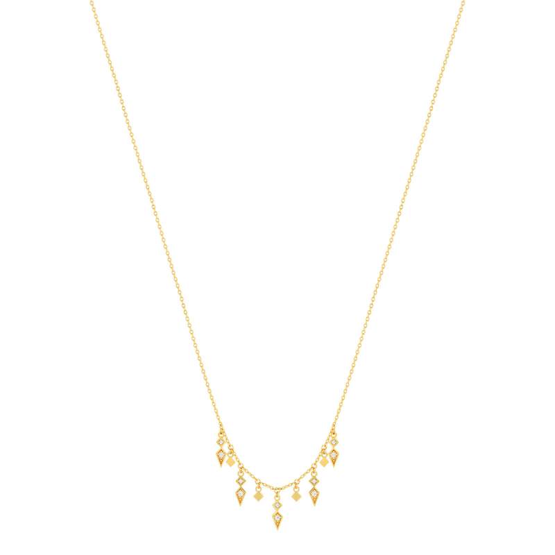 Collier plaqué or zirconias 45 cm - vue 2