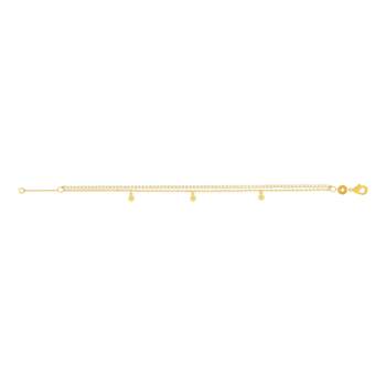Vergulde armband met zirkonia’s, 18 cm, zonmotief