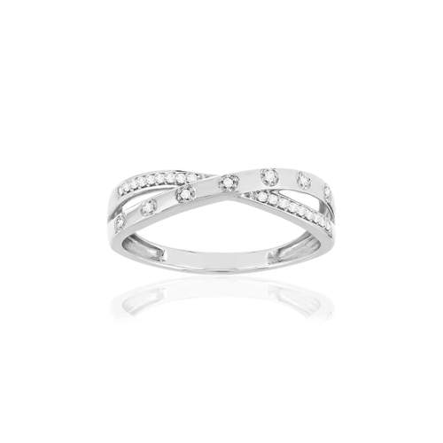 Bague or blanc 375 diamants