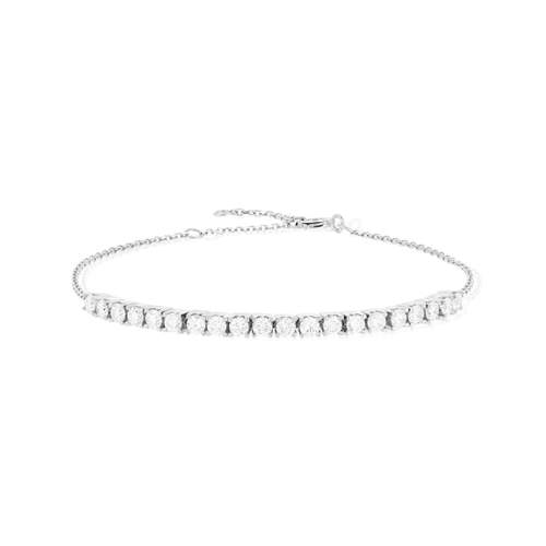 Bracelet or blanc 750 diamants 18,5 cm
