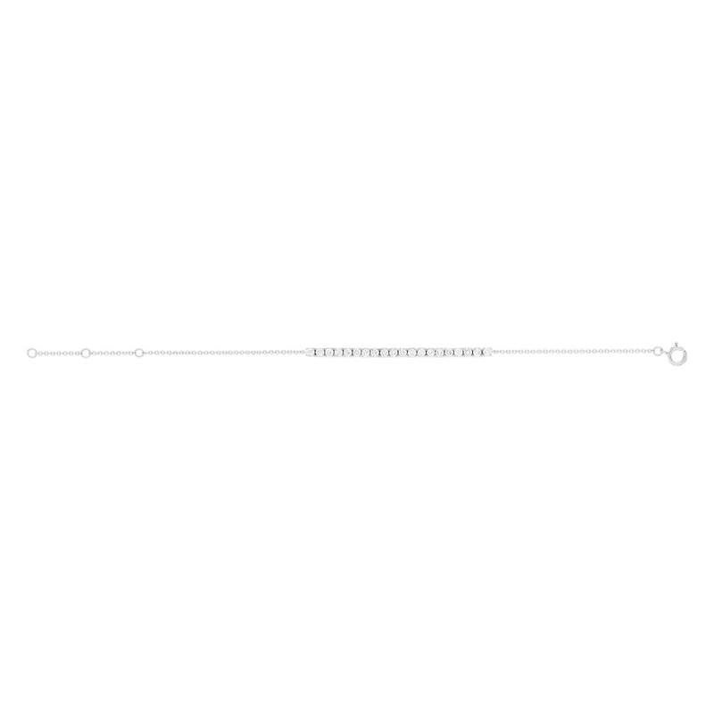 Bracelet or blanc 750 diamants 18,5 cm - vue 2