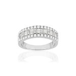Bague or blanc 750 diamants - vue 1