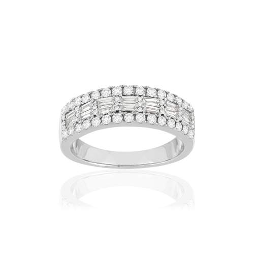 Bague or blanc 750 diamants