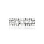 Bague or blanc 750 diamants - vue 3