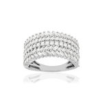 Bague or blanc 750 diamants - vue 1