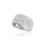 Bague or blanc 750 diamants - vue D1